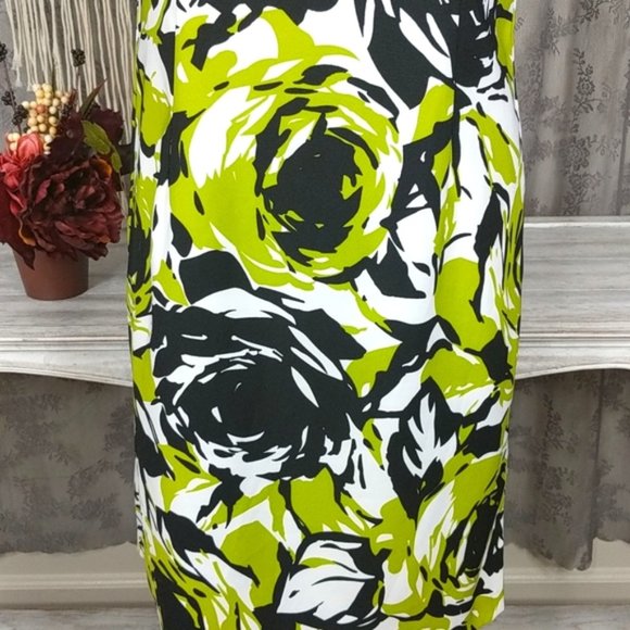 Ronni Nicole green abstract rose shift dress - Picture 4 of 11